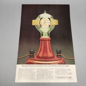 Hamilton Electric Watch Magazine Ad 1960s Mid-Century Modern Invention